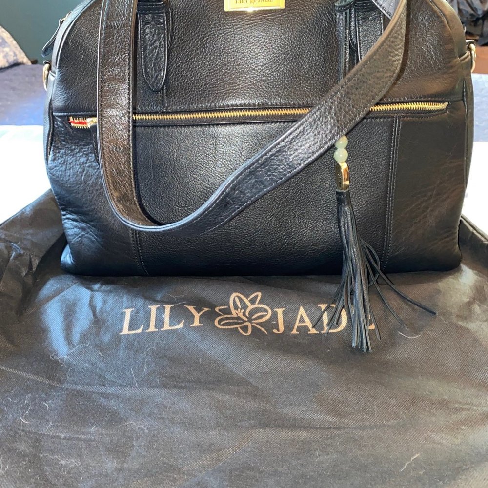 EUC Lily Jade Black Leather Rosie - Red interior
